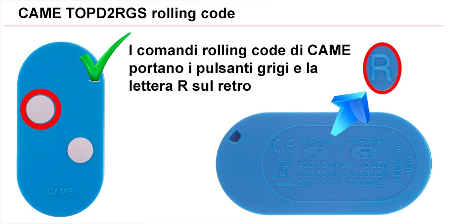 CAME rolling code